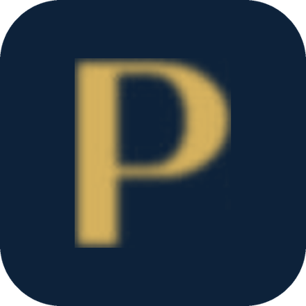 Purva Orient Grand monogram: a gold P on a navy tile